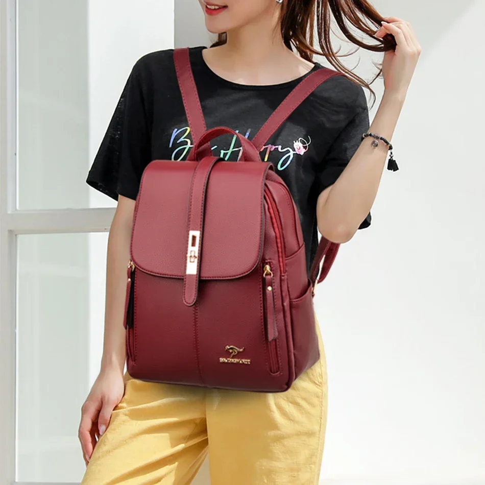 Women Leather Large Capacity B - Leather Backpack Vintage review and price