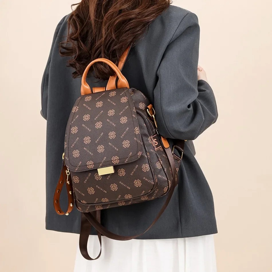 Retro Printed Backpack Women P - Leather Backpack Vintage review and price