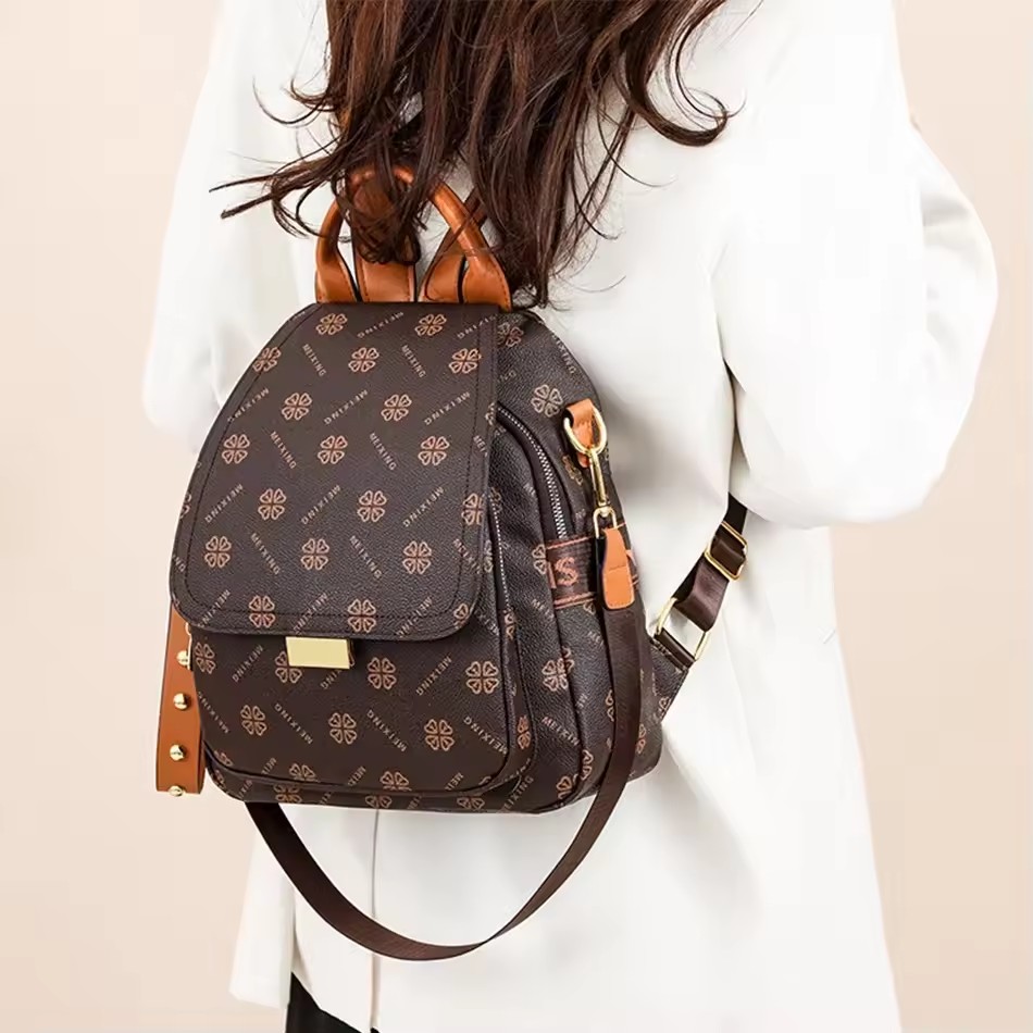 Retro Printed Backpack Women P - Leather Backpack Vintage review and price